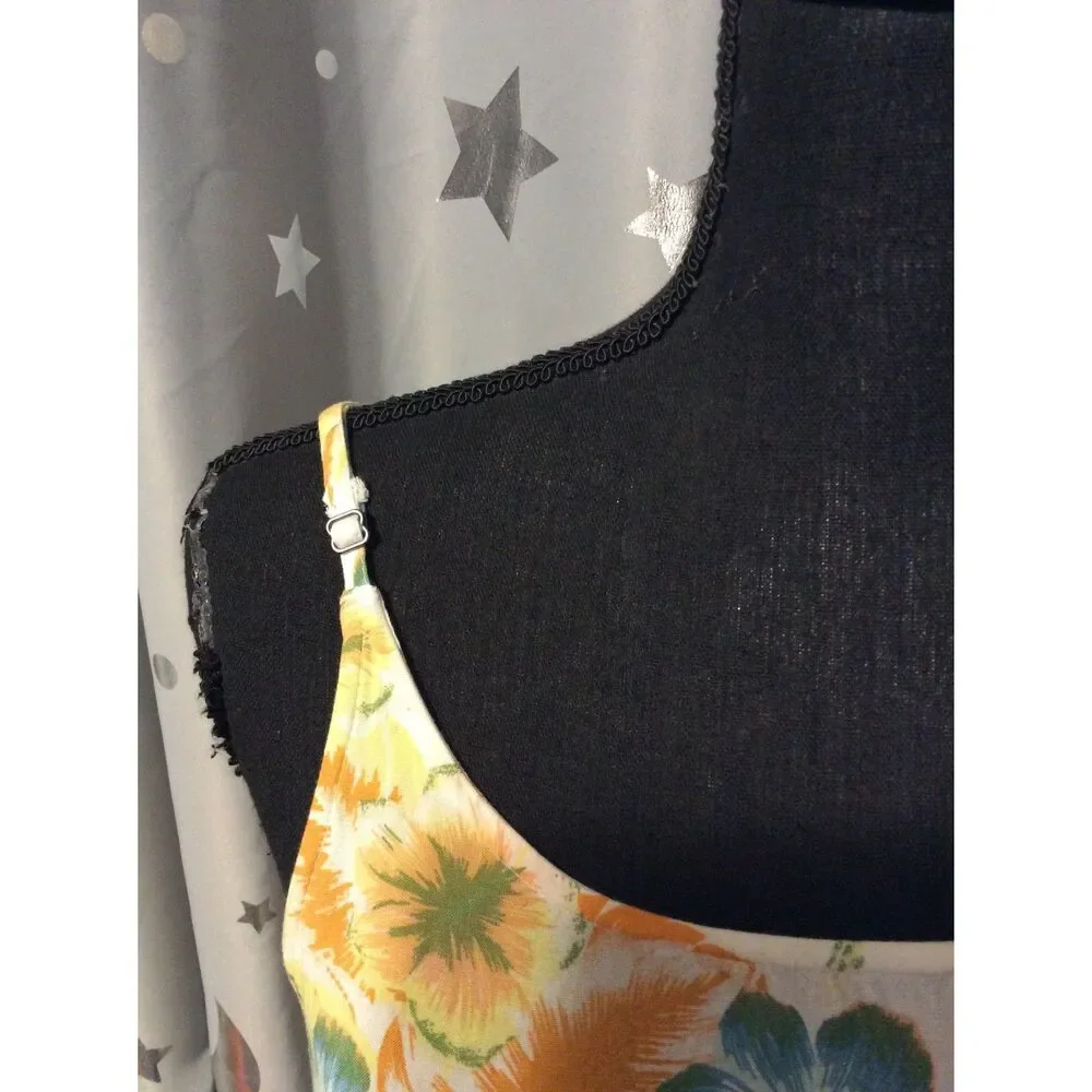 Roxy Summer Dress Spaghetti Straps Floral Print Tiered Ruffles Small S